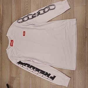 032c White‎ Freedom Chain Link Cotton Sz Small Mens Long Sleeve T-Shirt